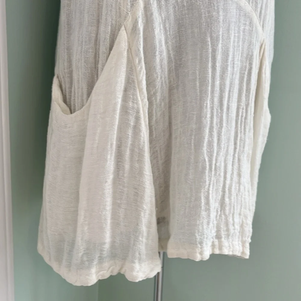 Free People Ivory Textured Mini Dress